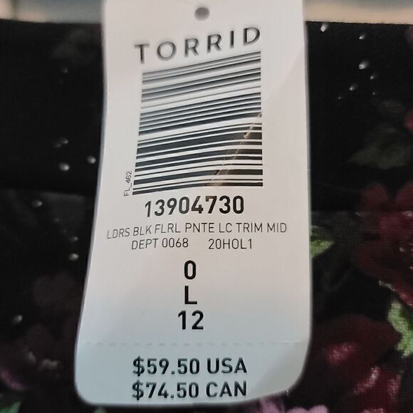 0X 12W Large Torrid Ponte Floral Lace Hem Skirt - Picture 11 of 12